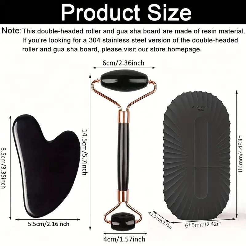 LureaGlacé™ 3-in-1 Ice Facial Roller & Gua Sha Set