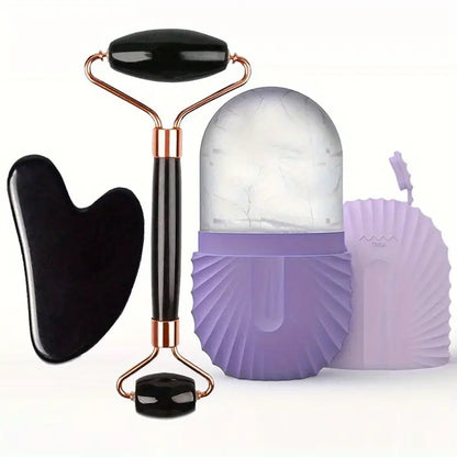 LureaGlacé™ 3-in-1 Ice Facial Roller & Gua Sha Set